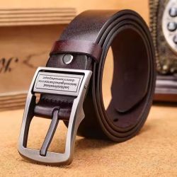 Men's Genuine Cowhide Leather Belt 3.8cm – Metal Pin Buckle