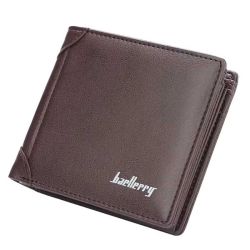 Baellerry Business Wallet for Men – Short PU Leather Wallet with Zipper, 12 Card Slots & RFID Protection