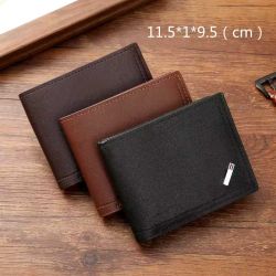 Men’s Short PU Leather Slim Wallet – Minimalist Bifold Money Clip & Credit Card Holder