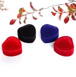 Heart-Shaped Velvet Ring Box for Wedding & Engagement