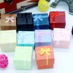 Paper Jewelry Gift Box with Ribbon – For Rings & Earrings