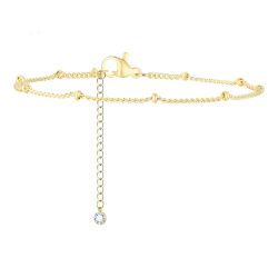 Thin Link Women’s Bracelet – 18K Gold Plated Stainless Steel Adjustable Chain 16–21cm
