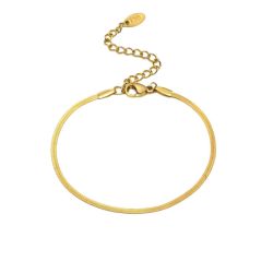 Classic Women’s Bracelet – 18K Gold Plated Stainless Steel 2mm Adjustable Chain 16–21cm