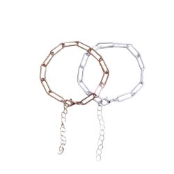 Elegant Paperclip Chain Bracelet – Gold or Silver Link Chain with Adjustable Extender 18+5 cm