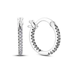 925 Silver Dual Zircon Circle Hoop Earrings for Women