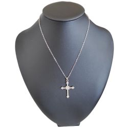 Crystal cross necklace – zinc alloy