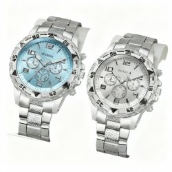 Мъжки кварцов часовник SAIGELA със сребрист корпус – син или сребрист циферблат