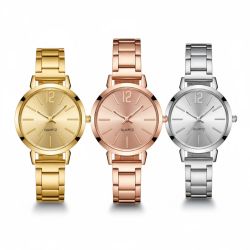 Elegant Women’s Quartz Watch – Silver, Gold or Rose Gold