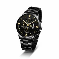 SHAARMS Men’s Watch Black Gold Indexes – 5 Days Calendar