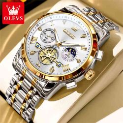 Мъжки кварцов часовник OLEVS 2856 – лунна фаза, хронограф
