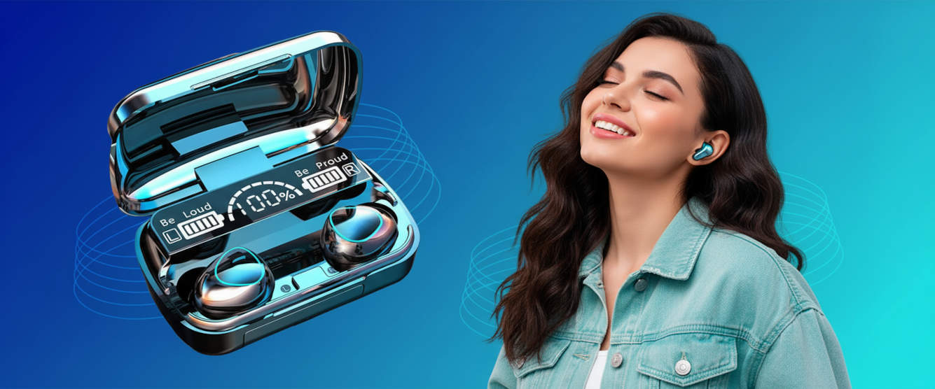 M10 TWS Bluetooth слушалки с LED кутия и шумопотискане