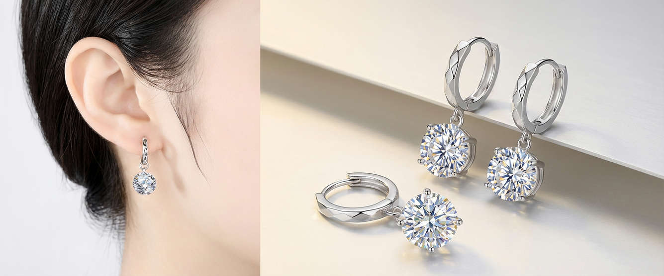 JEXXI Сребърни обеци S925 с 8мм цирконий