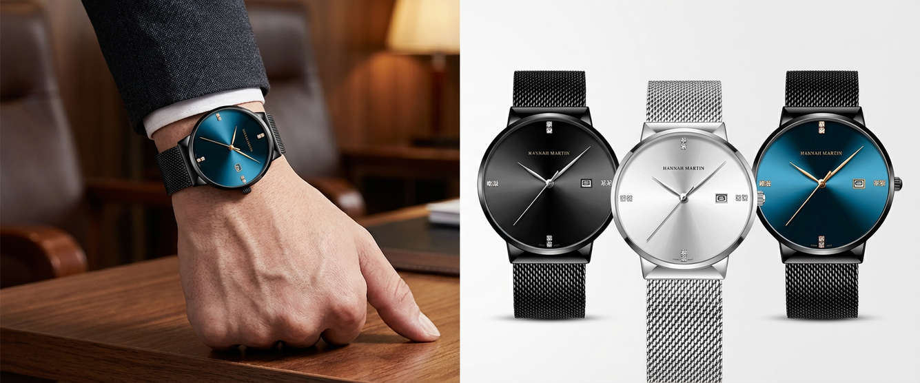 Hannah Martin 901 Мъжки Кварцов Часовник 40mm Минималистичен